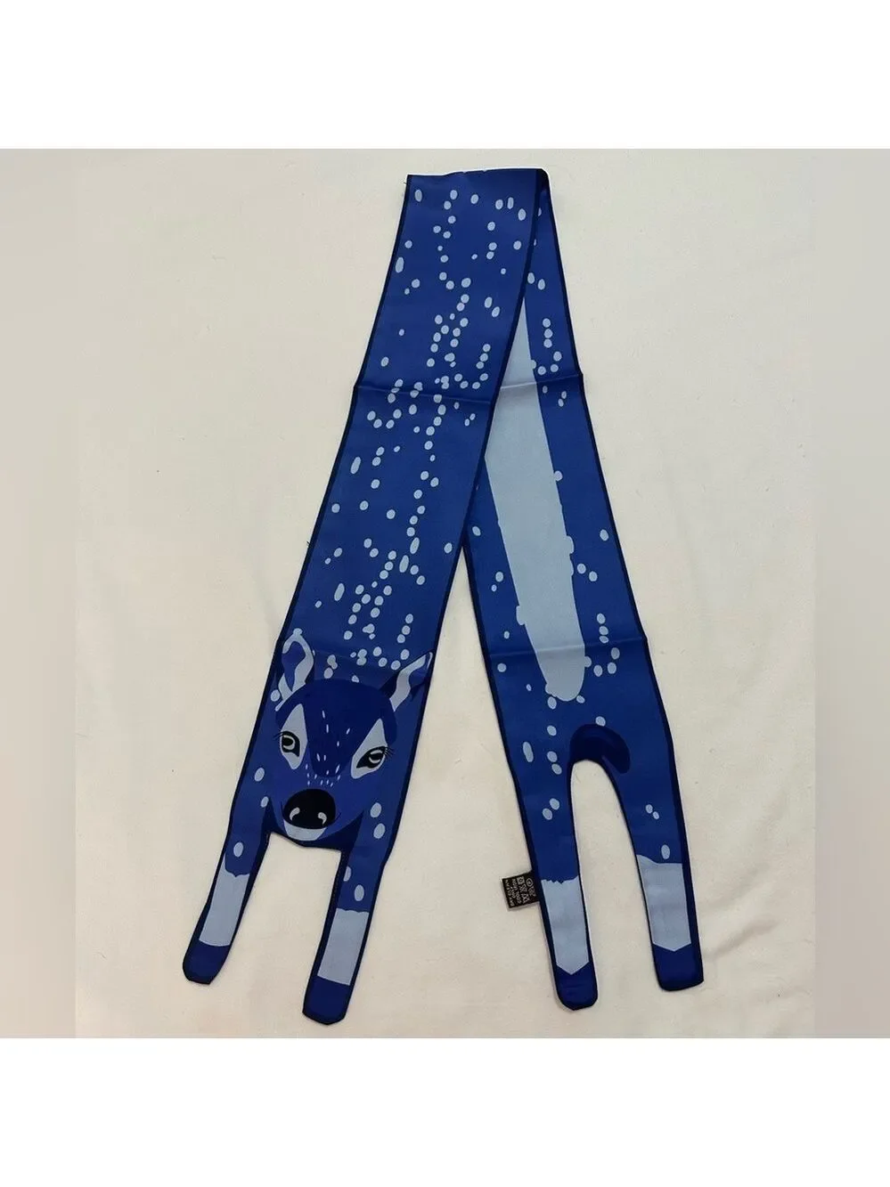SPOTTED FAWN SCARF BANDEAU PURPLE BLUE HAIR BAG NECK TIE NOVELTY DEER SCARF 46”